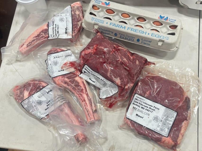 Ribeyes, sirloins, and fresh eggs